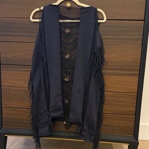 Black Fringe Vest